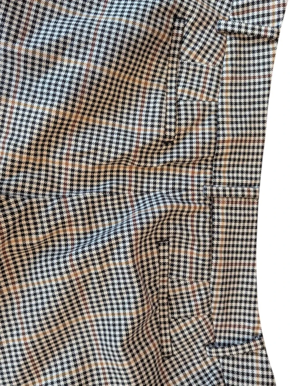 Talbots Hampshire Cropped Trousers Tan/ Black Houndstooth Academia Office Sz 12